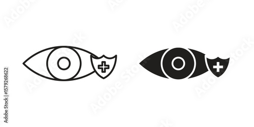 Vision insurance icon outline and solid vector sign, linear pictograms