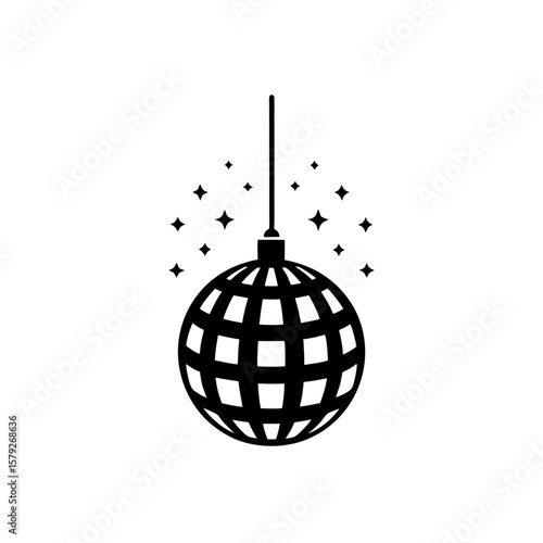 Isometric New Years Eve Ball Drop Silhouette Vector Art Party