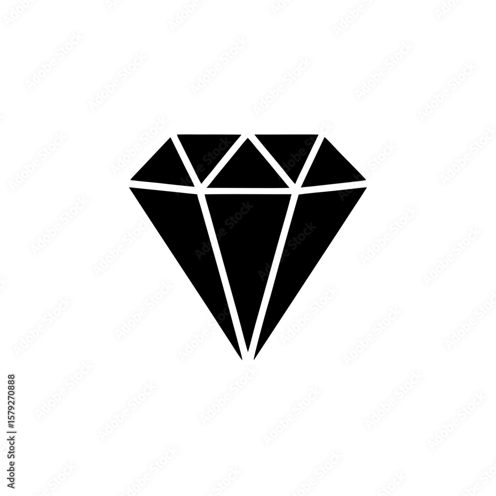 Polygonal Diamond Vector Clipart on White Background Jewelry Design Polygonal Diamond Vector Clipart on White Background Jewelry Design