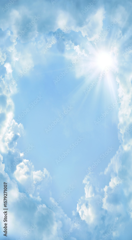 Fototapeta premium Bright light from cloudy sky