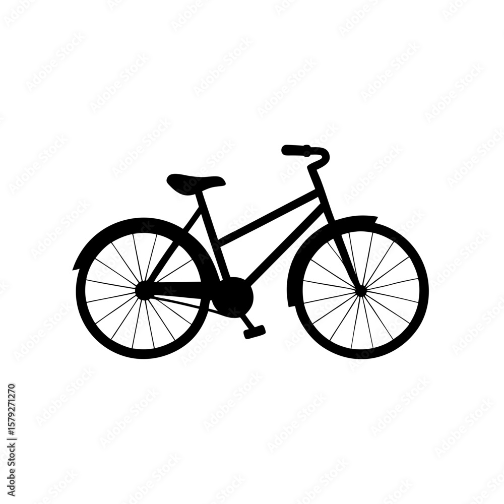 Fototapeta premium Retro Style Bicycle Vector Clipart on White Background Transportation