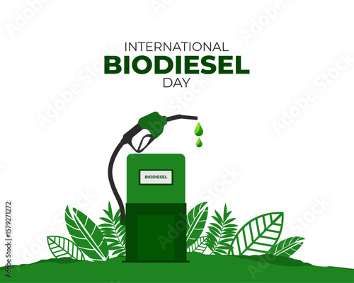 International Biodiesel Day. 10 August. Template for background with banner, poster and card. Vector illustration.