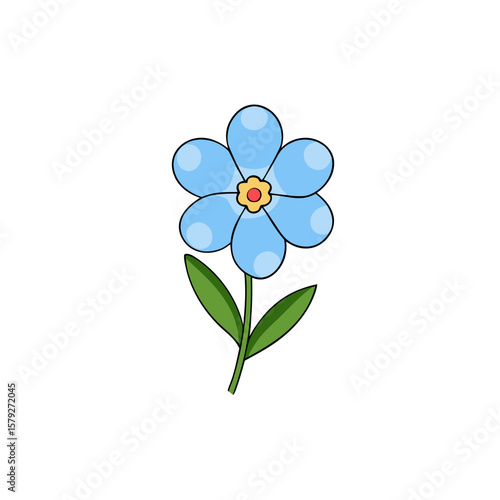Creative Forget Me Not Flower Vector Illustration