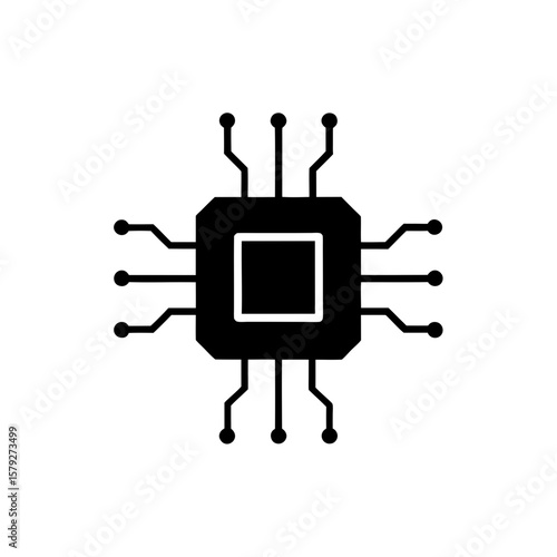 Digital Circuit Board Element Vector Clipart Modern Technology Illustration