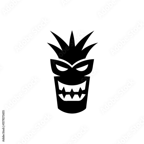 Tropical Halloween Tiki Mask Vector Clipart for Spooky Island Fun