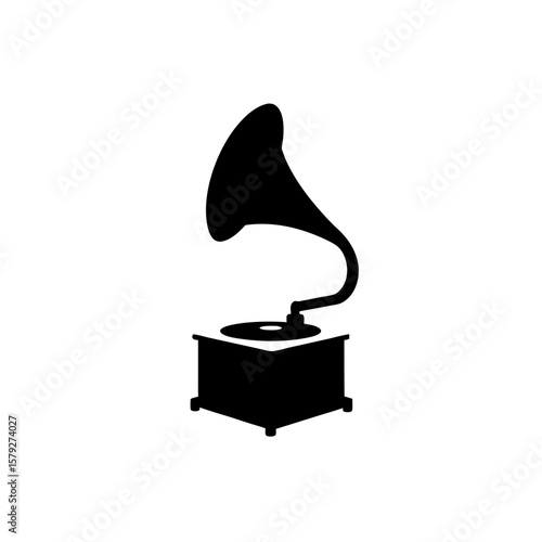 Vintage Gramophone Vector Clipart for Classic Music and Audio Themes