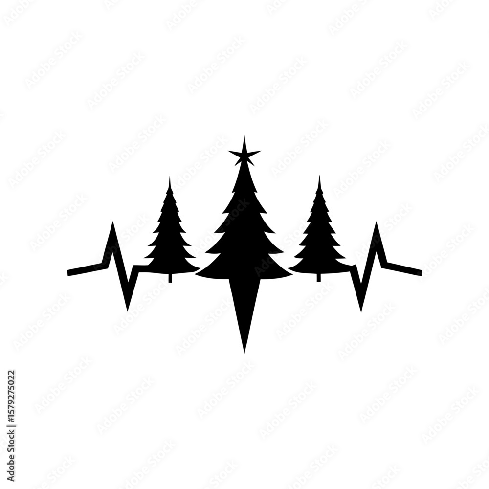 Fototapeta premium Abstract Sound Wave of Christmas Carols Vector Clipart for Holiday Music