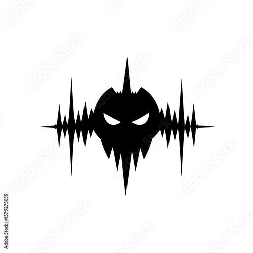 Abstract Sound Wave of Scary Sounds Vector Clipart for Horror Design