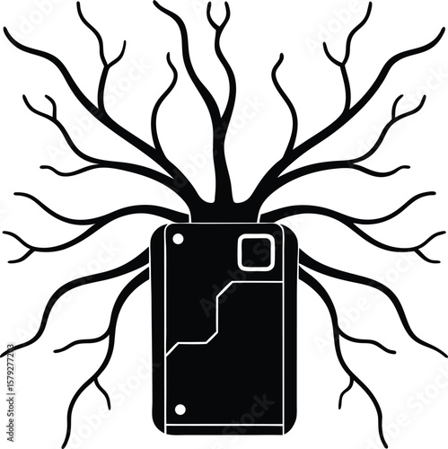 axon terminal on white background.eps