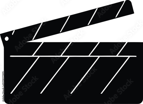 movie clapper board, film action vector