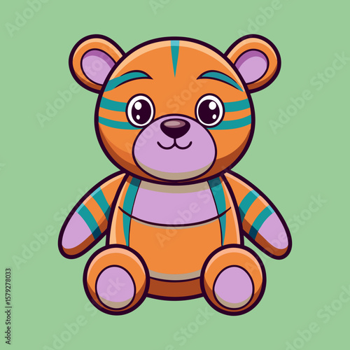 "A sweet cartoon teddy bear , like a soft touch of love.