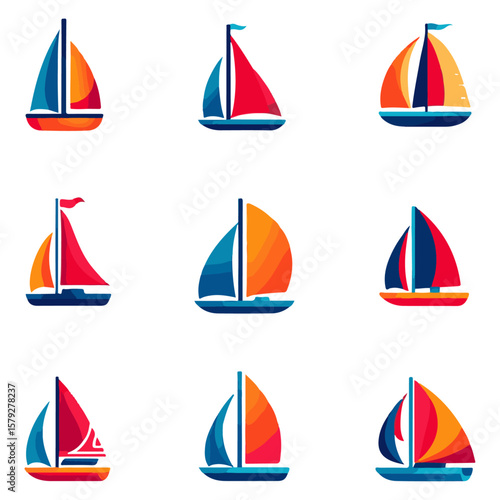 "Sailing Boats Set"
