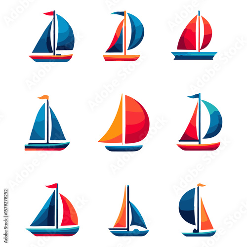 "Sailing Boats Set"