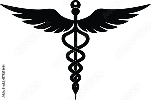 medical hospital caduceus vector illustration