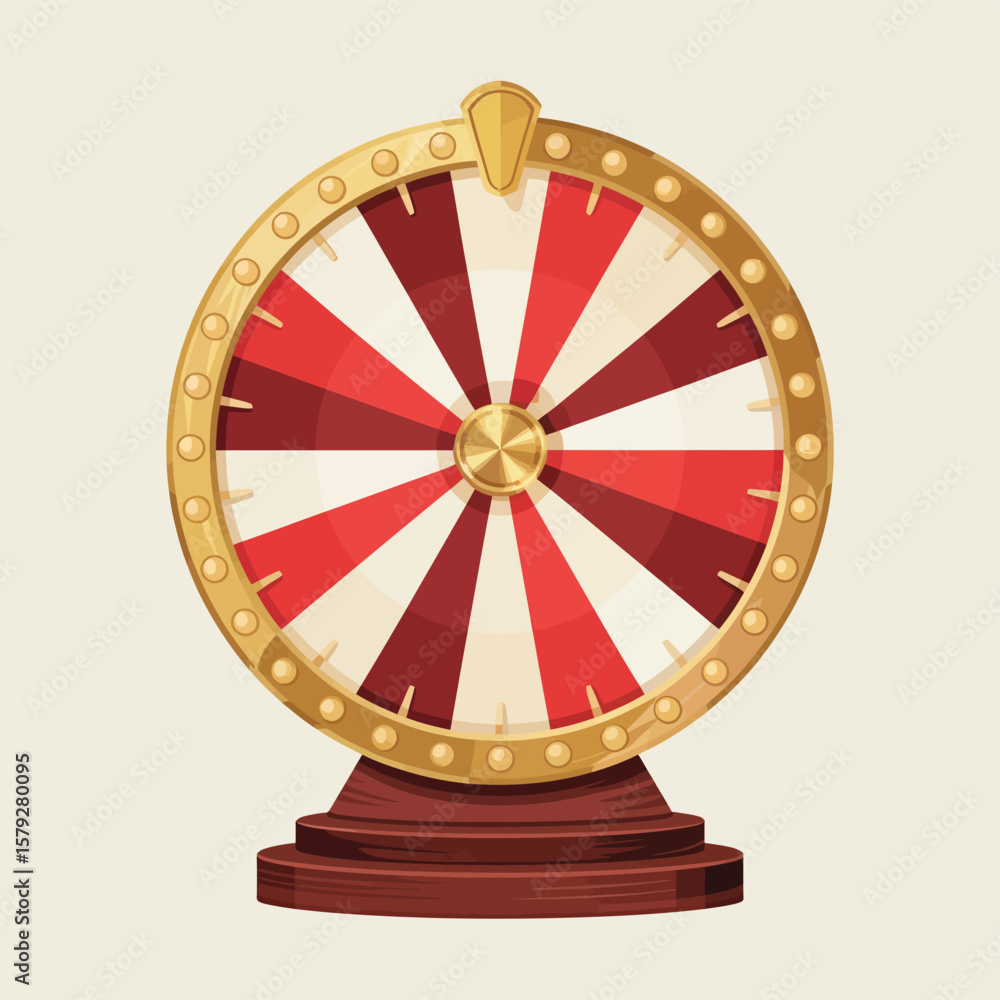 Obraz premium Classic Red and Gold Wheel of Fortune Illustration