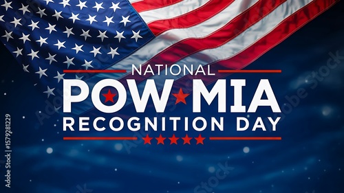 pow mia recognition day banner with american flag and military remembrance

