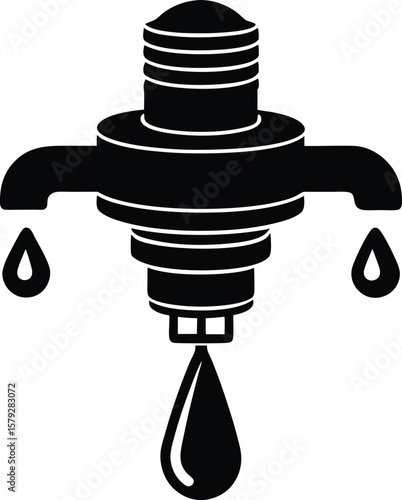 drip irrigation emitter on white background.eps