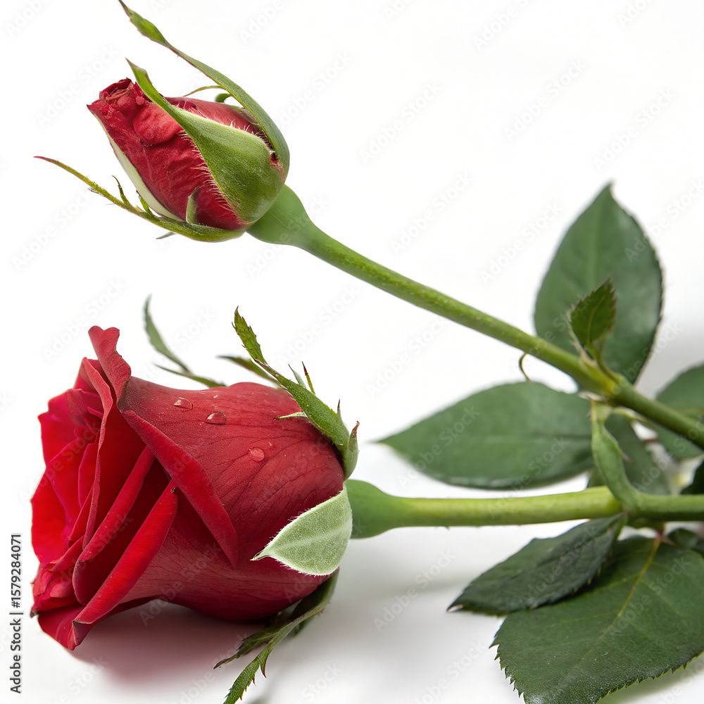 Fototapeta premium red rose on white background