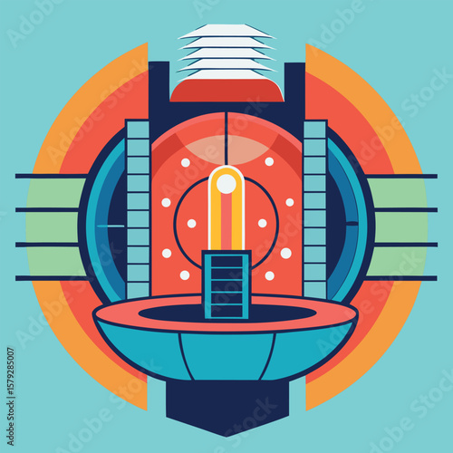 Tokamak Fusion Reactor Cross Section Silhouette