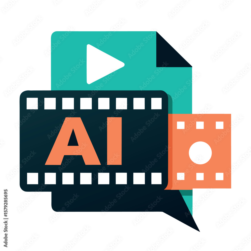 Fototapeta premium Generative AI Text to Motion Creation Icon