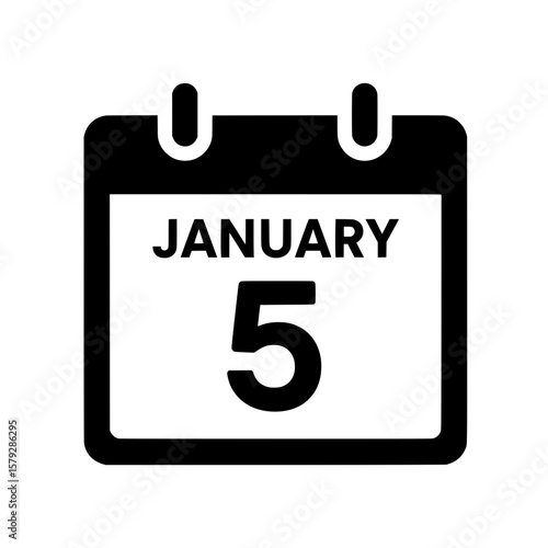 January 5th Calendar Icon