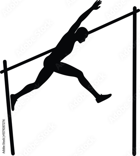high jump standard on white background.eps