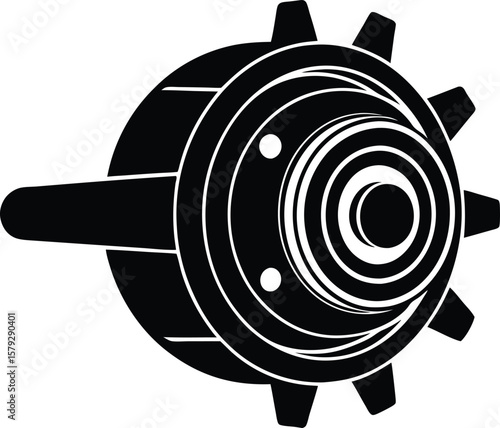 lathe chuck on white background.eps