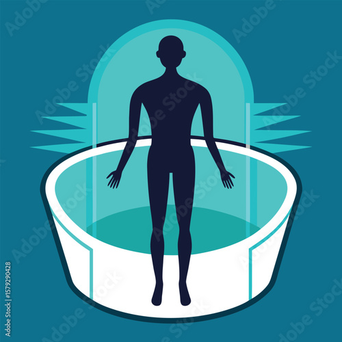 Sensory Deprivation Float Tank Silhouette Wellness Icon