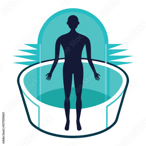Sensory Deprivation Float Tank Silhouette Wellness Icon