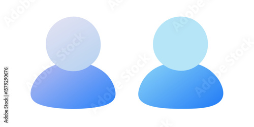 Abstract User Profile Icons with Blue and Purple Gradients