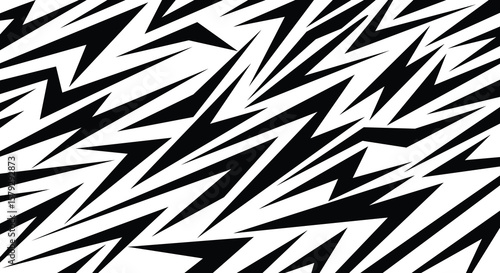 Black and White Lightning Pattern
,Monochrome Electric Bolt Background
, Dynamic Abstract Zigzag Design
,Seamless Sharp Energy Pattern


