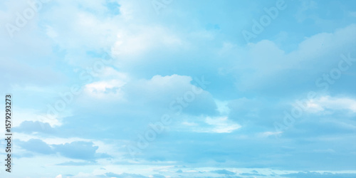 Sky blue effect clouds sunny light effect soft splashed reflection wallpaper. Clouds floating in the sky often evoke a feeling of calm or serenity, the peaceful mood of the image a storm approaching b