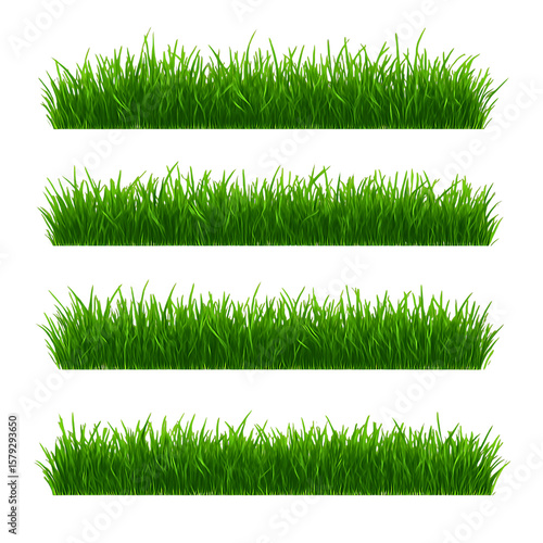 Vibrant Green Grass Borders for Design Projects A Collection of Lush Green Grass Edges for Nature Inspired Graphics and Digital Compositions with transparent background