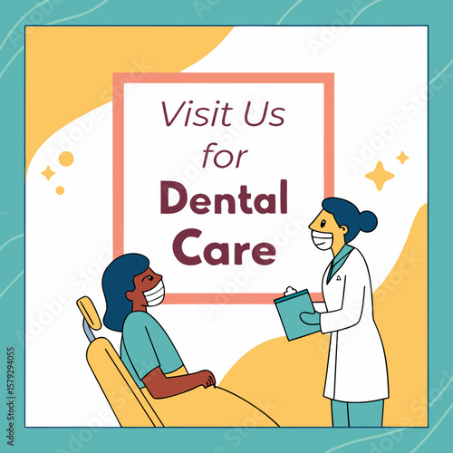 Dental Clinic Visit and Patient Care Illustration