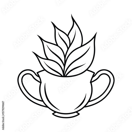 Hot coffee or tea in a mug, a comforting beverage perfect for breakfast or a cafe break, often represented by an icon or vector illustration with steam and a rich aroma