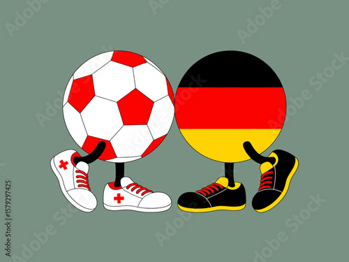 Digital Illustration A Vibrant Soccer Ball with Germany Flag, Celebrating International Sports