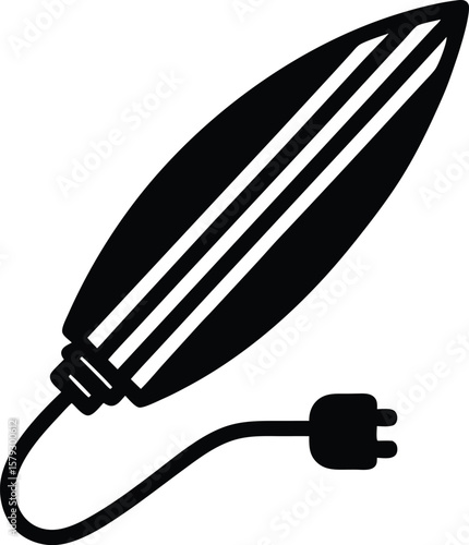 surfboard leash plug on white background.eps