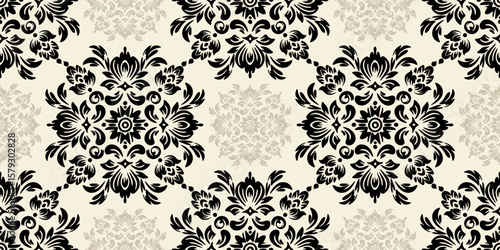 Abstract floral decorative damask style, seamless royal pattern, ethnic oriental pattern tradition. baroque background for design, porcelain, ceramic, tile, texture, wall, paper, fabric
