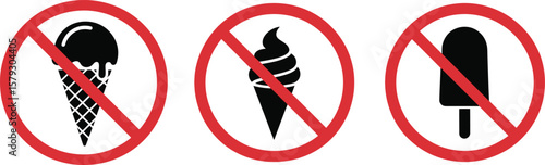 No Ice Cream Allowed: Frozen Dessert Prohibition Warning Signs
