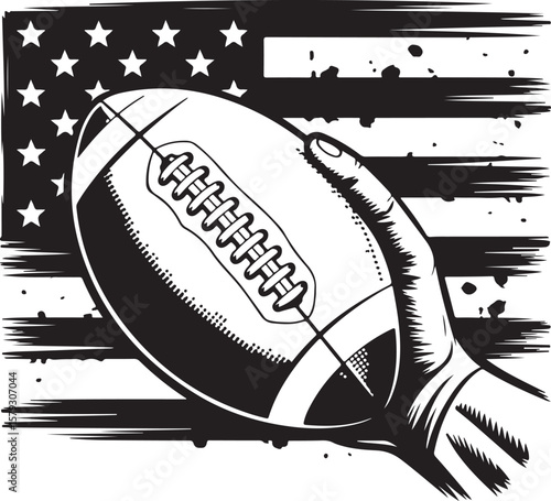 American Football Player Silhouette in Action Pose

Football Helmet and Ball Vector Design

Running Quarterback Silhouette for Sports Design

Black American Football Silhouette Illustration

Team Spor