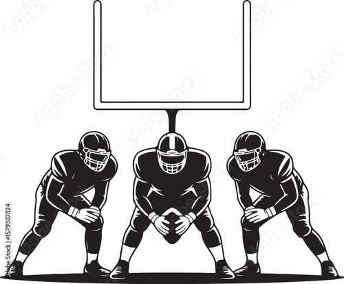 American Football Player Silhouette in Action Pose

Football Helmet and Ball Vector Design

Running Quarterback Silhouette for Sports Design

Black American Football Silhouette Illustration

Team Spor