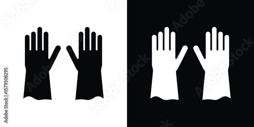 Εκτύπωση καμβά Gloves icon collection - vector outline and silhouette