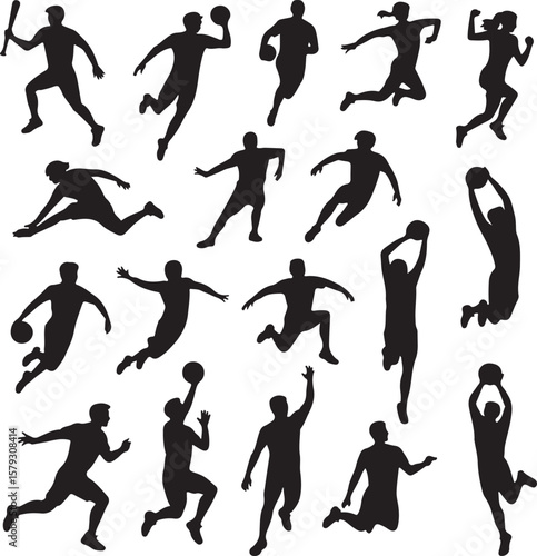 American Football Player Silhouette in Action Pose

Football Helmet and Ball Vector Design

Running Quarterback Silhouette for Sports Design

Black American Football Silhouette Illustration

Team Spor