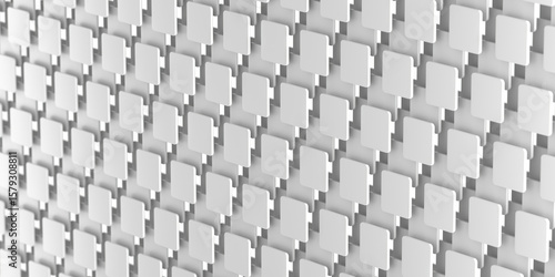 Geometric pattern with white 3d tiles for modern interior design and architectural inspiration. 3d render