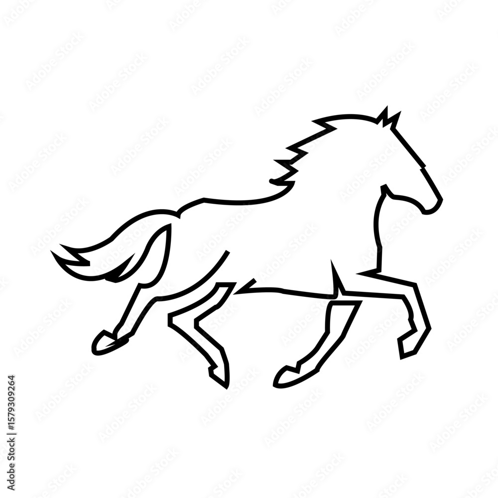Fototapeta premium horse silhouette icon design template 
