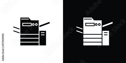 Quadro em tela Copier icon collection - vector outline and silhouette