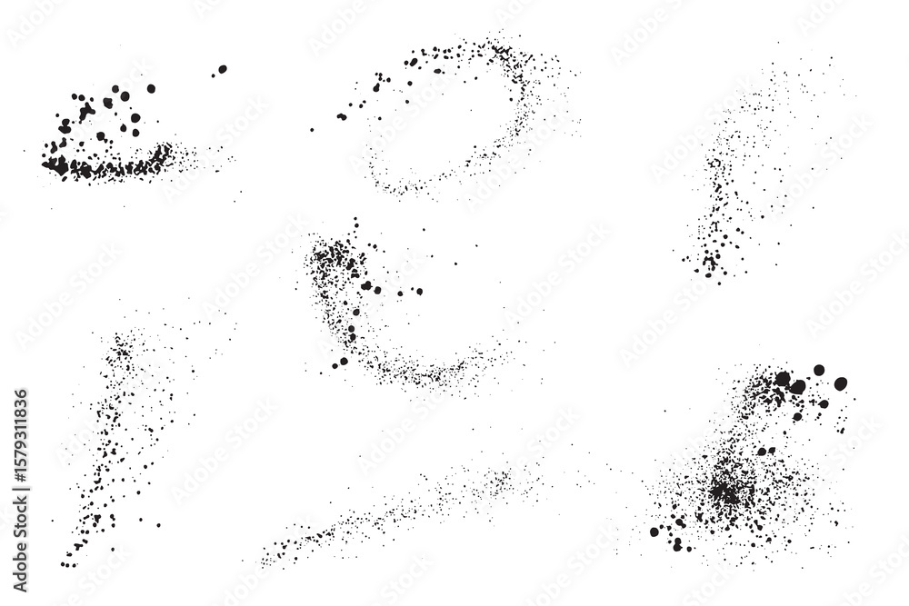 Fototapeta premium Black ink blood paint brushstroke splatter boxes background set. Grunge hand-drawn paint brush vector illustration