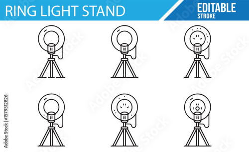 Professional Photography Ring Light Stand, Camera Tripod Design, Studio Setup