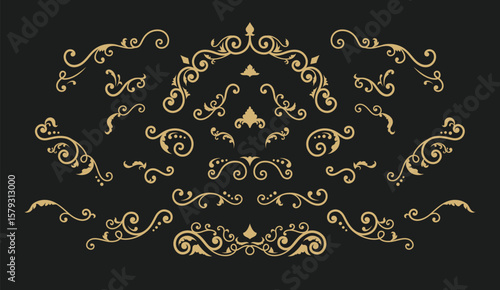 Elegant Ornamental Flourishes & Dividers Vector Collection