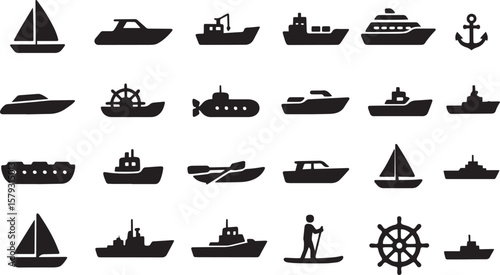 Nautical vessels and maritime equipment sailboat speedboat